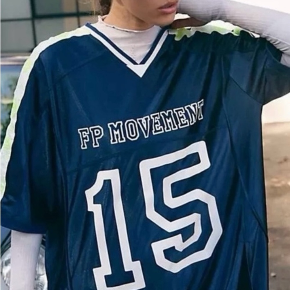 NWOT- FP Movement Navy Blue Jersey Top